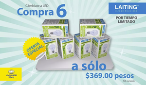 Paquete Promo 6 Focos Led 7w Luz Calida 2700k Marca Laiting
